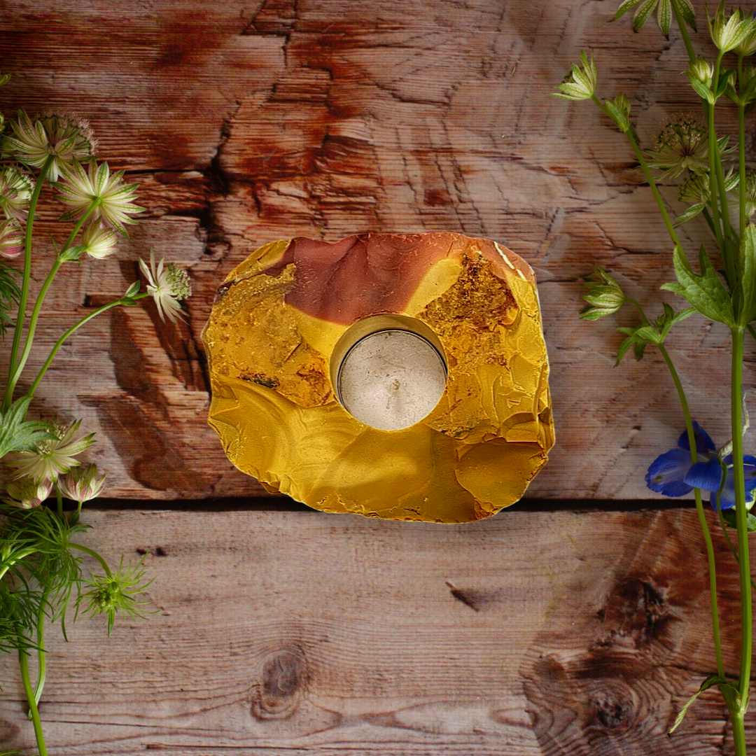 Mookaite Jasper Rough Candle Holder