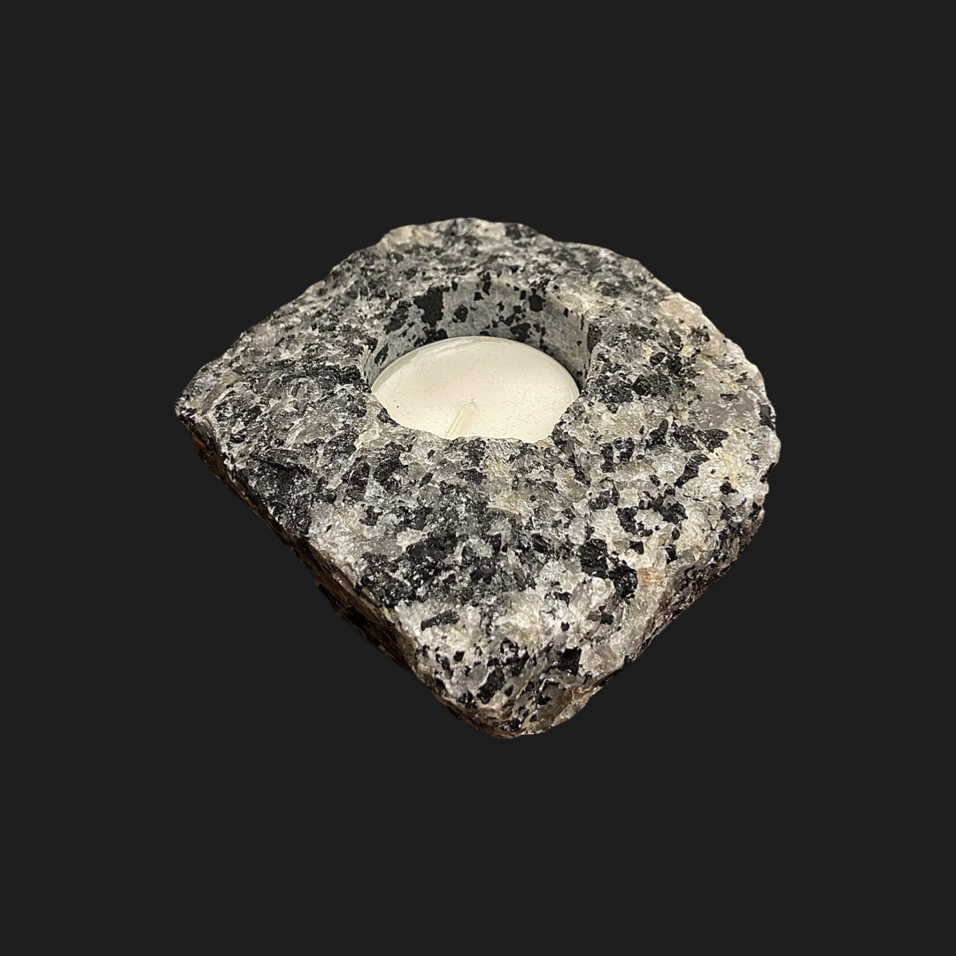 Tourmaline Quartz Rough Candle Holder