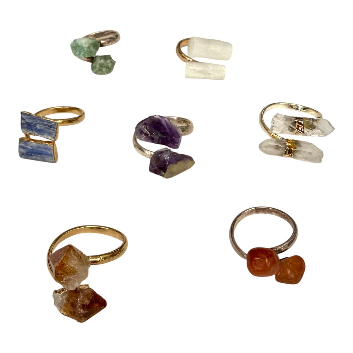 Adjustable Two Stone Rings