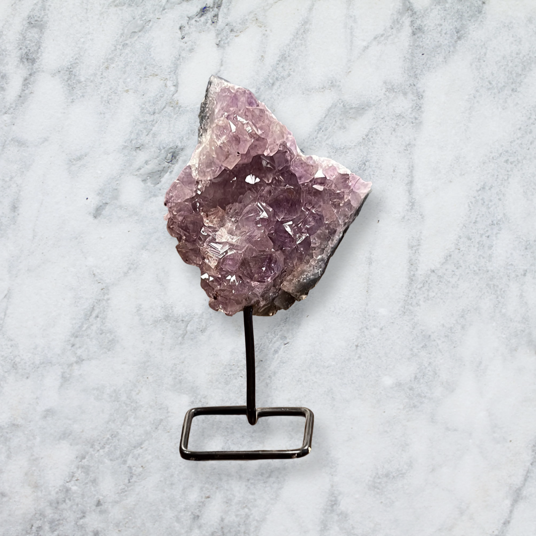 Amethyst Cluster on Metal Base