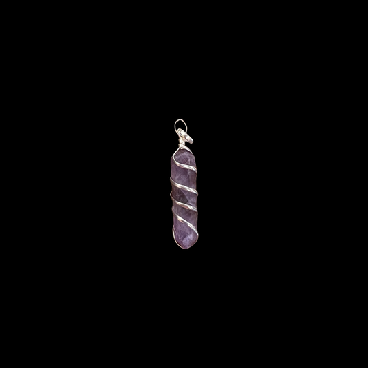 Amethyst Silver Plated Pendant