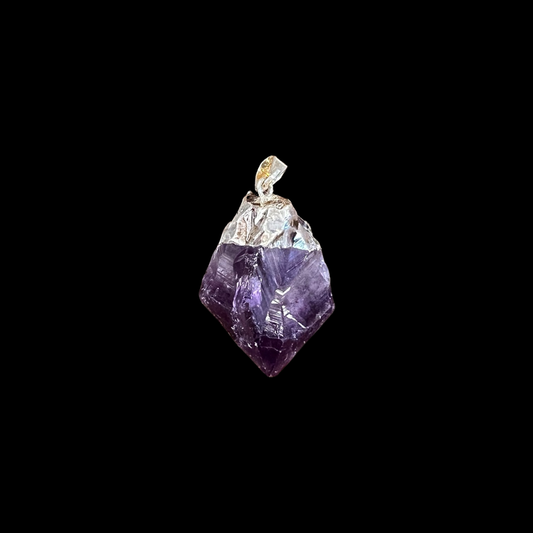 Amethyst Silver Plated Pendant
