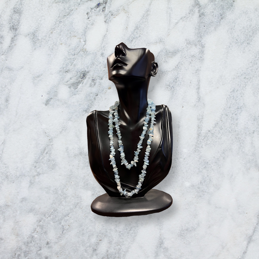Aqua Marine Chip Bead Necklace