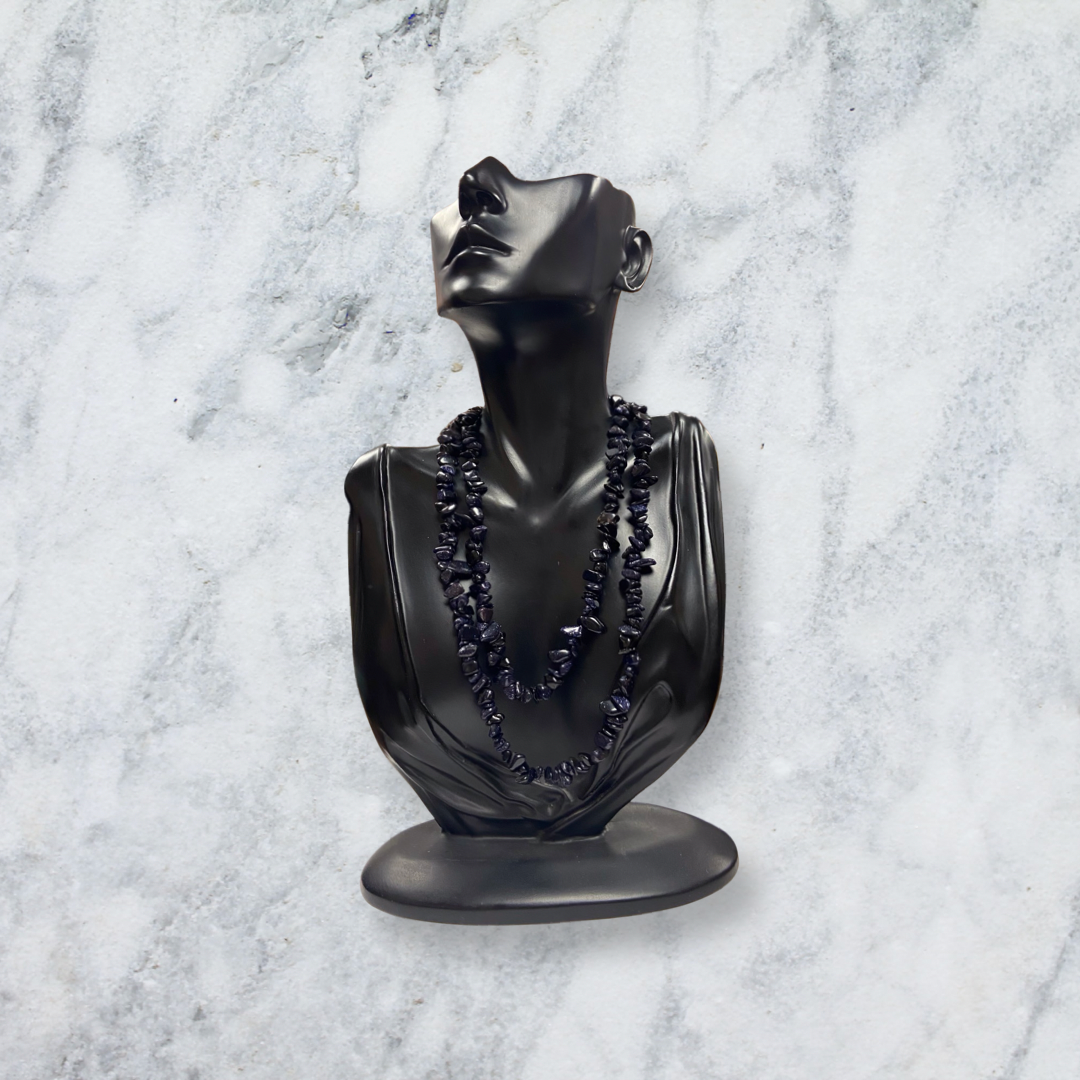 Blue Goldstone Chip Bead Necklace