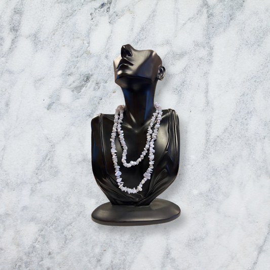 Blue Lace Agate Chip Bead Necklace