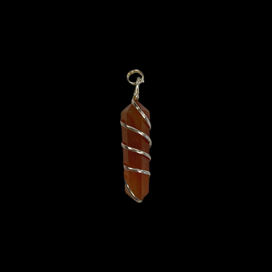 Carnelian Silver Plated Pendant