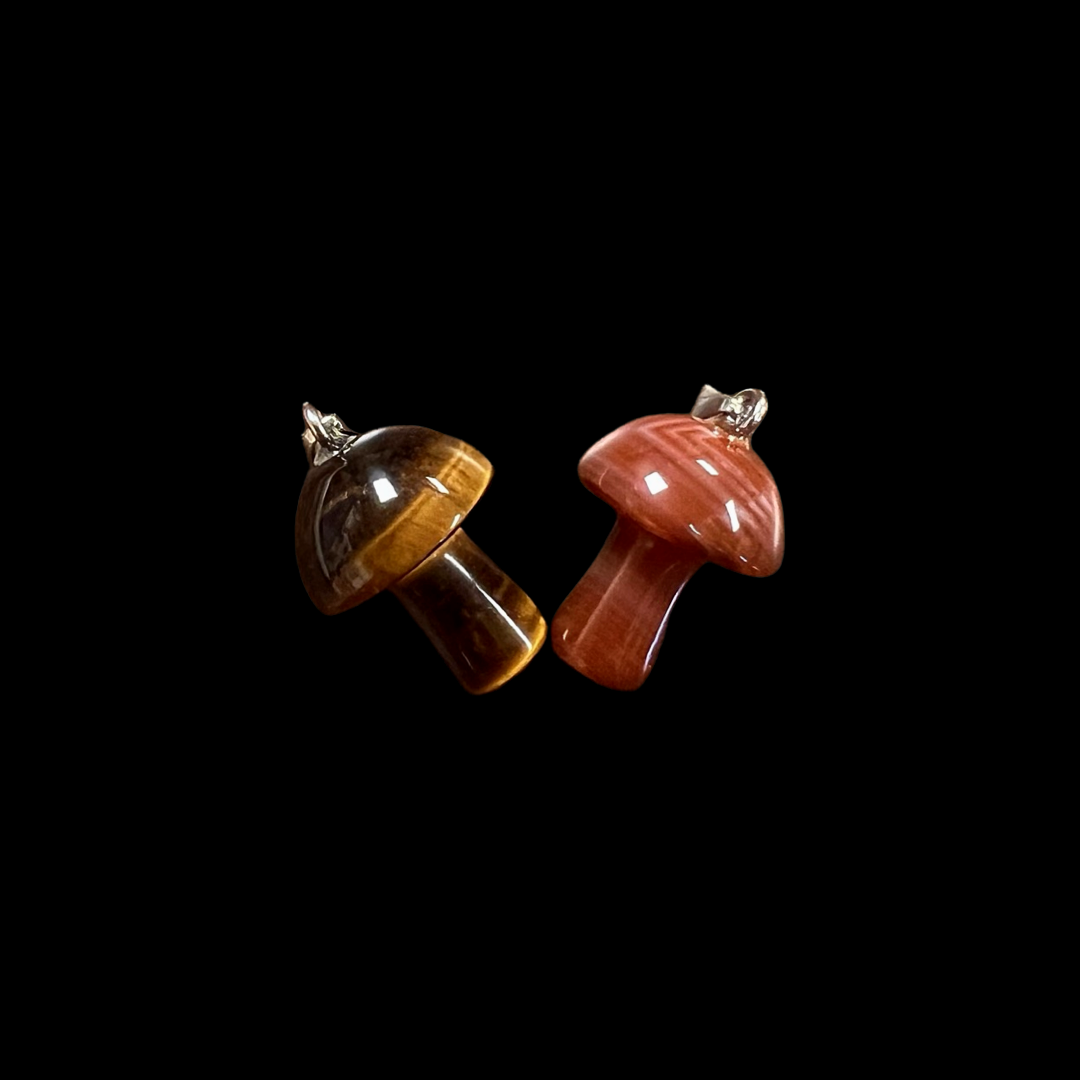 Gemstone Mushroom Pendants