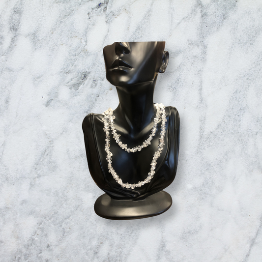 Clear Quartz Chip Bead Necklace