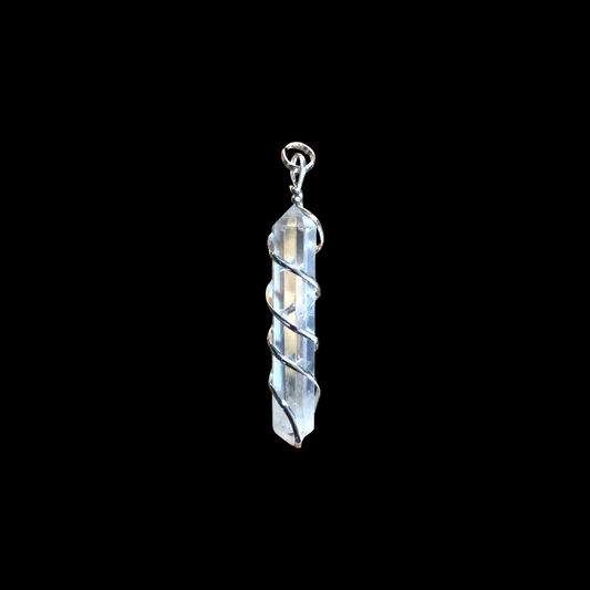 Quartz Silver Plated Pendant