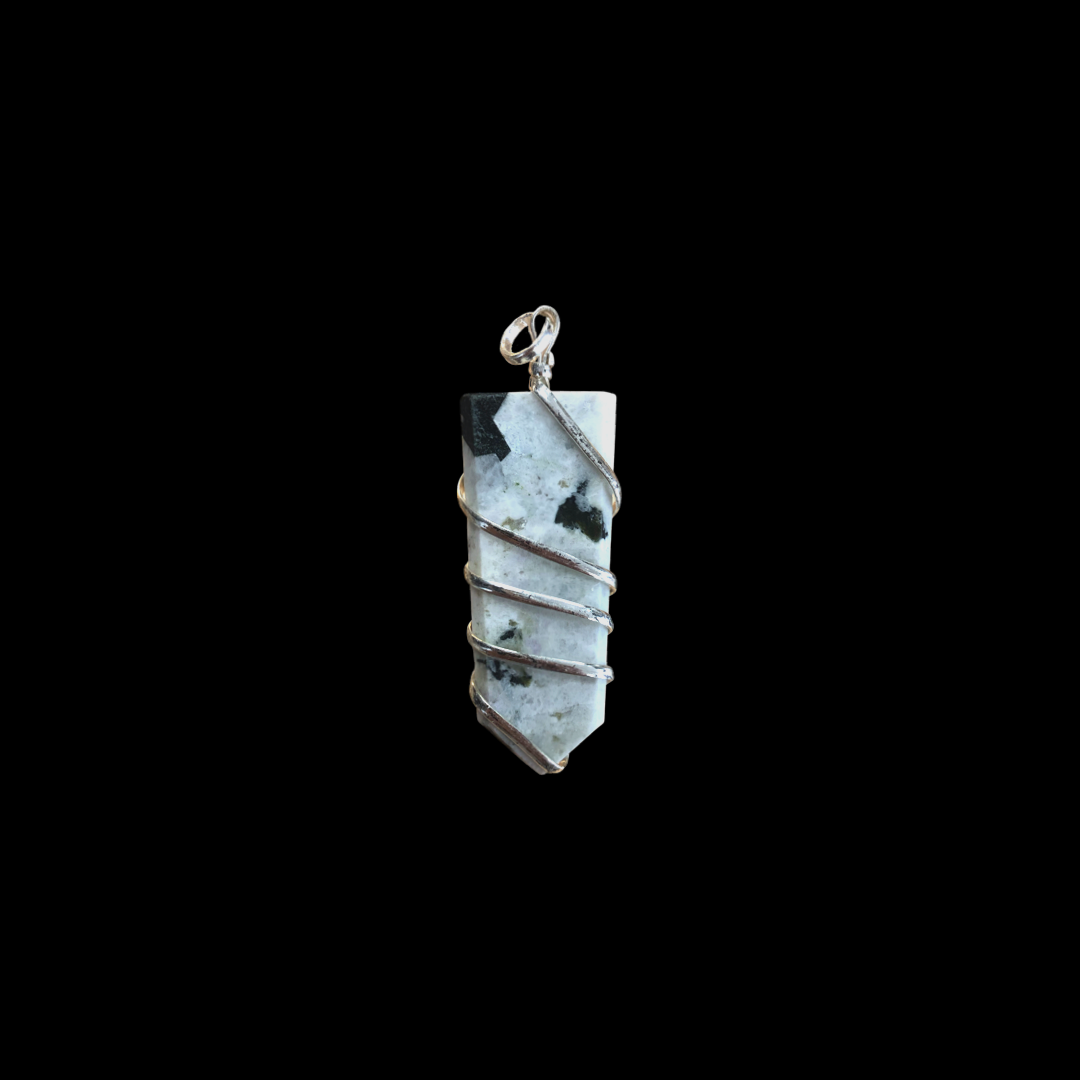 Rainbow Moonstone Silver Plated Pendant