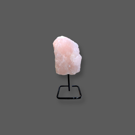 Rose Quartz Cluster on Metal Base