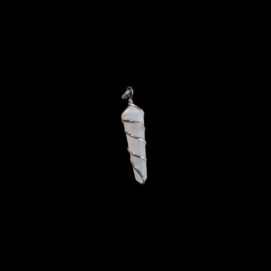 Selenite Silver Plated Pendant