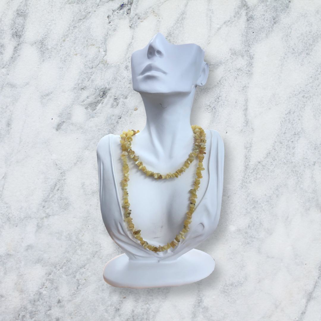 Yellow Opal Chip Bead Necklace