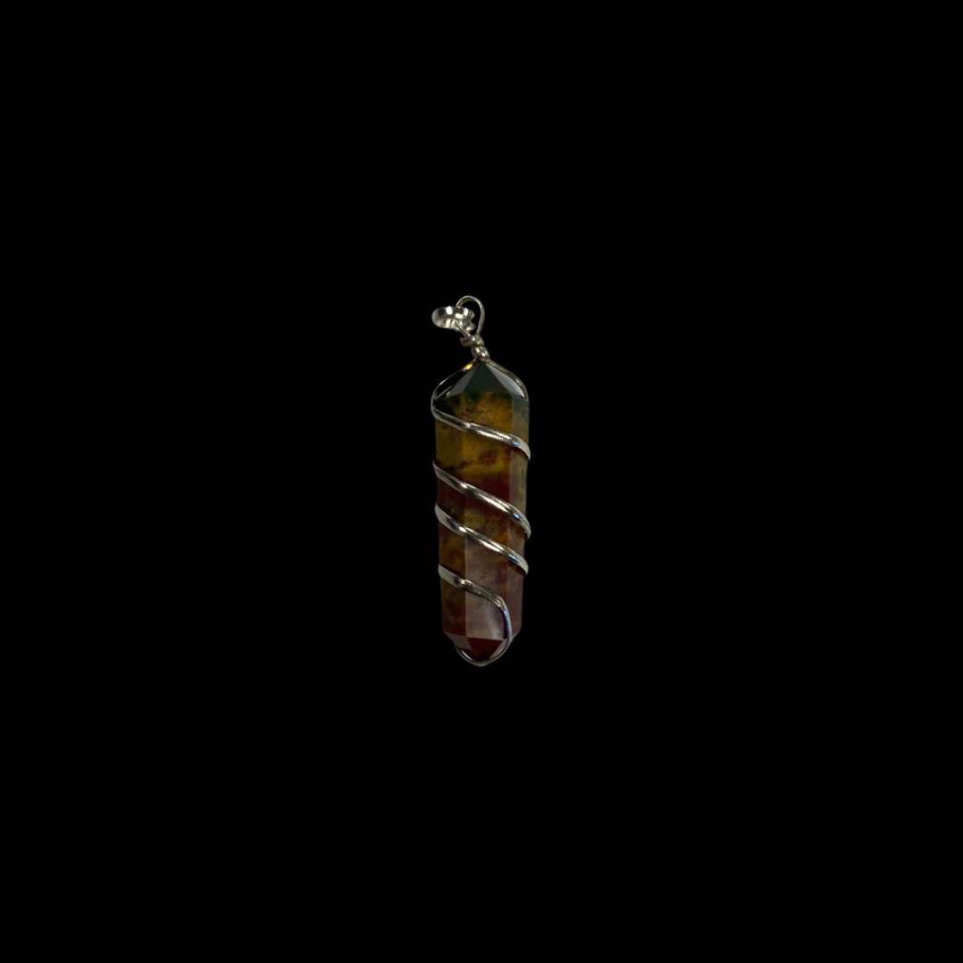 Bloodstone Silver Plated Pendant