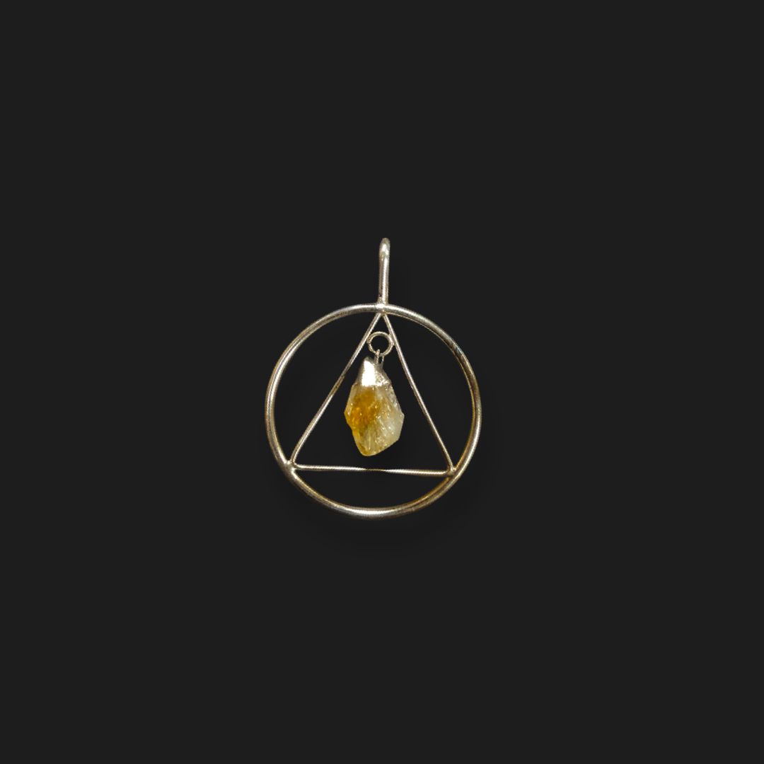 Citrine Silver Plated Pendant
