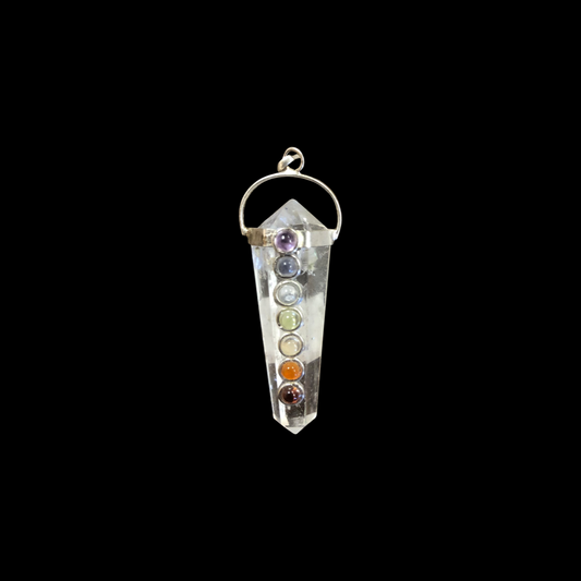 Double Terminated Quartz Crystal Chakra Pendant