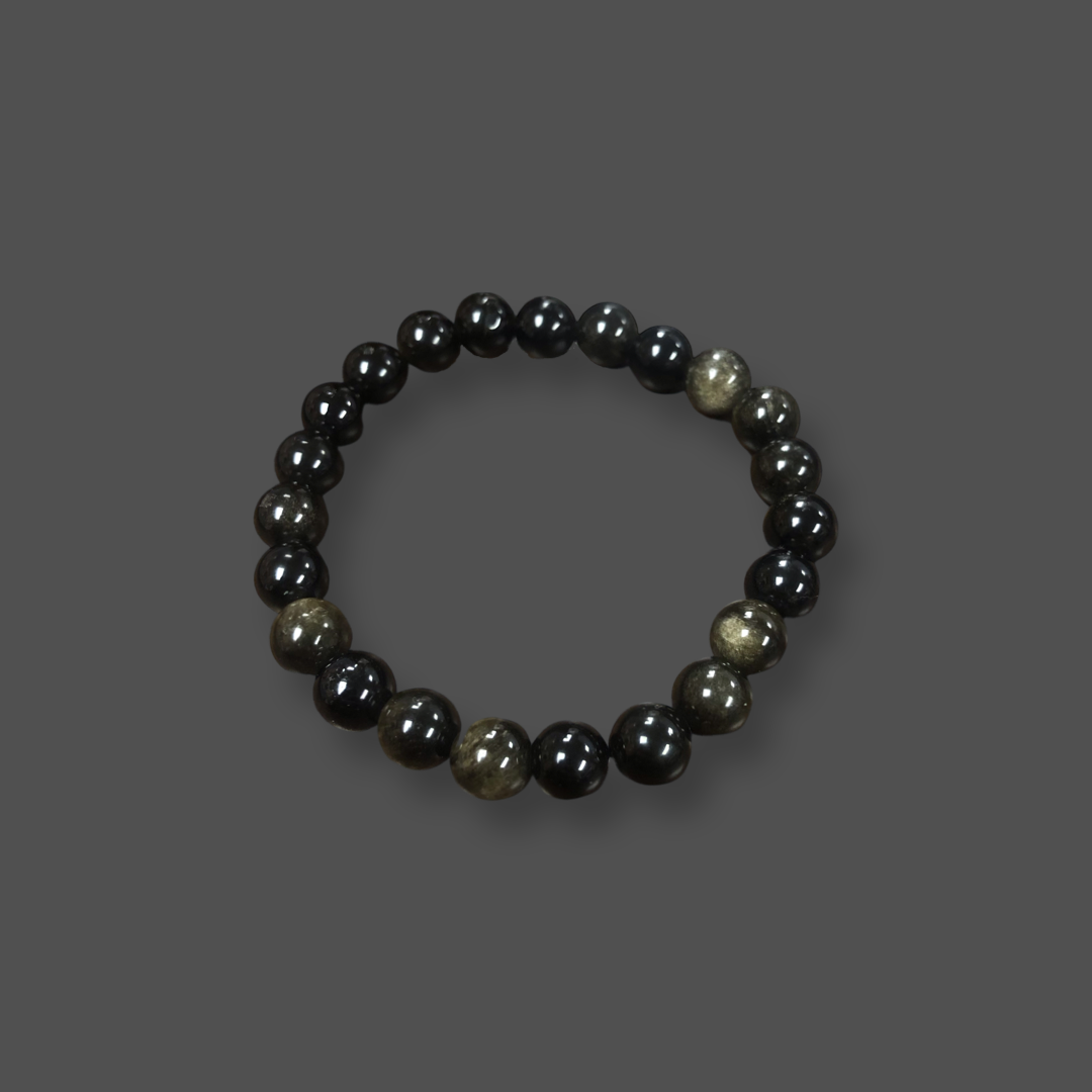 Golden Sheen Obsidian 8mm Round Bracelets