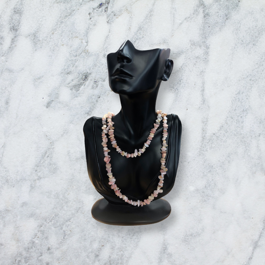 Pink Opal Chip Bead Necklace