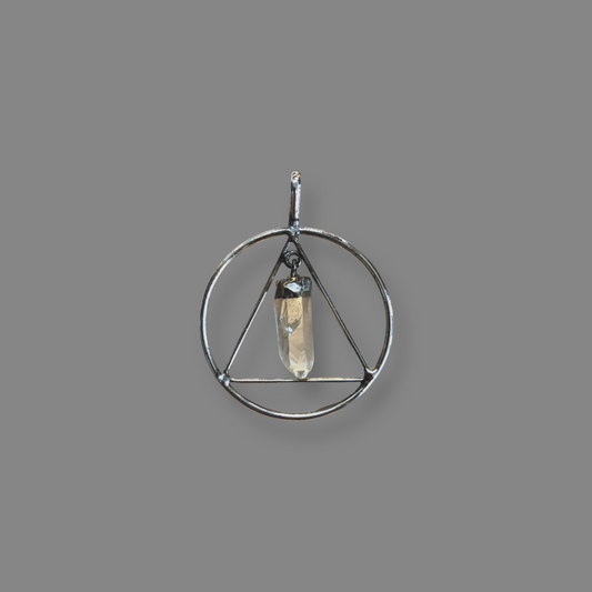 Quartz  Triangle Pendant
