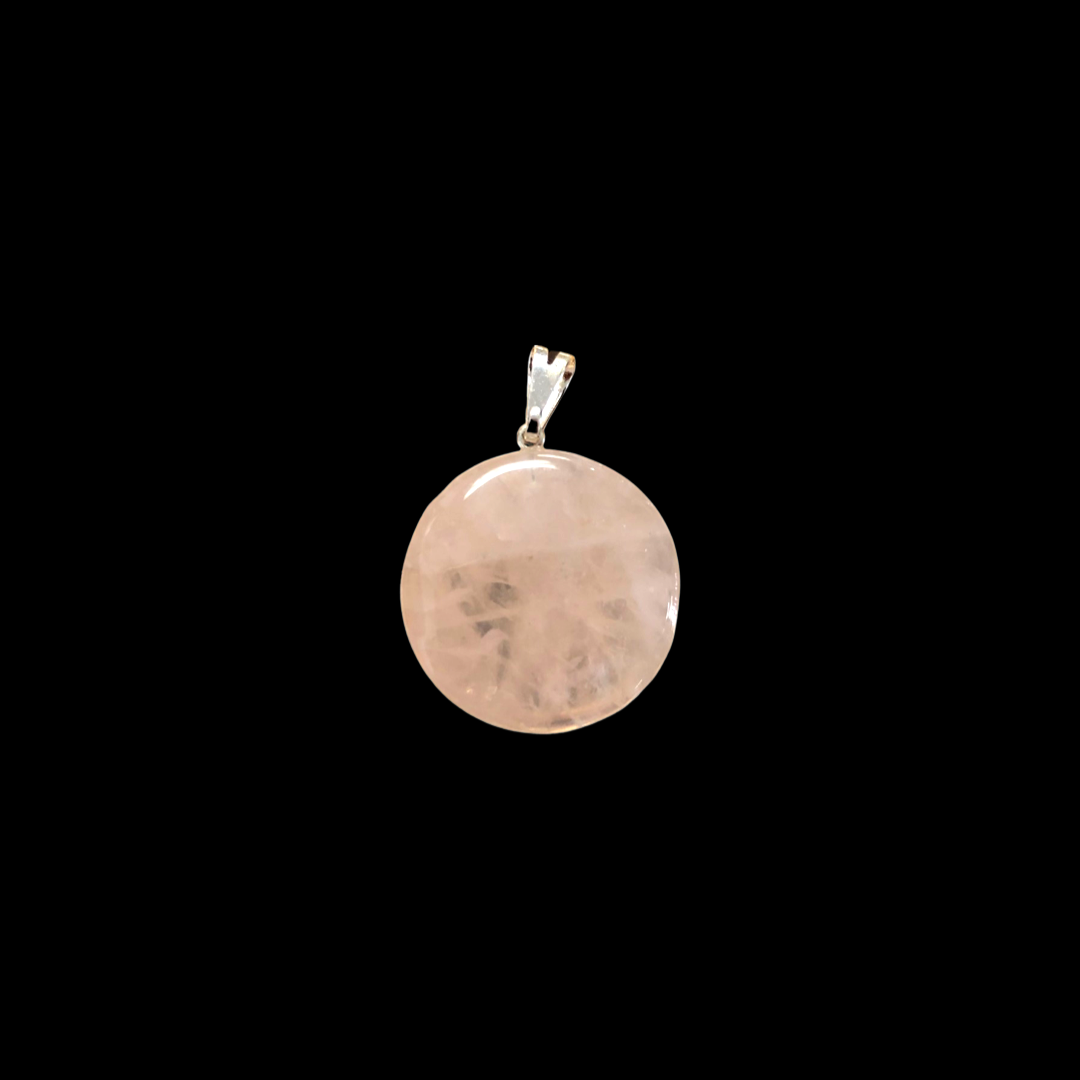 Rose Quartz Silver Plated Bail Pendant