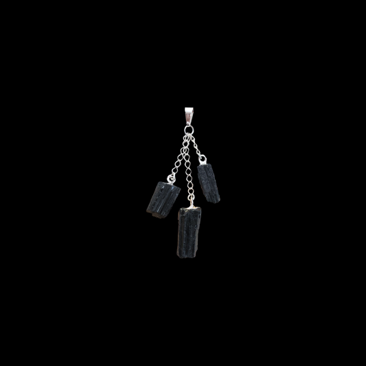 Tourmaline 3-in-1 Silver Plated Pendant
