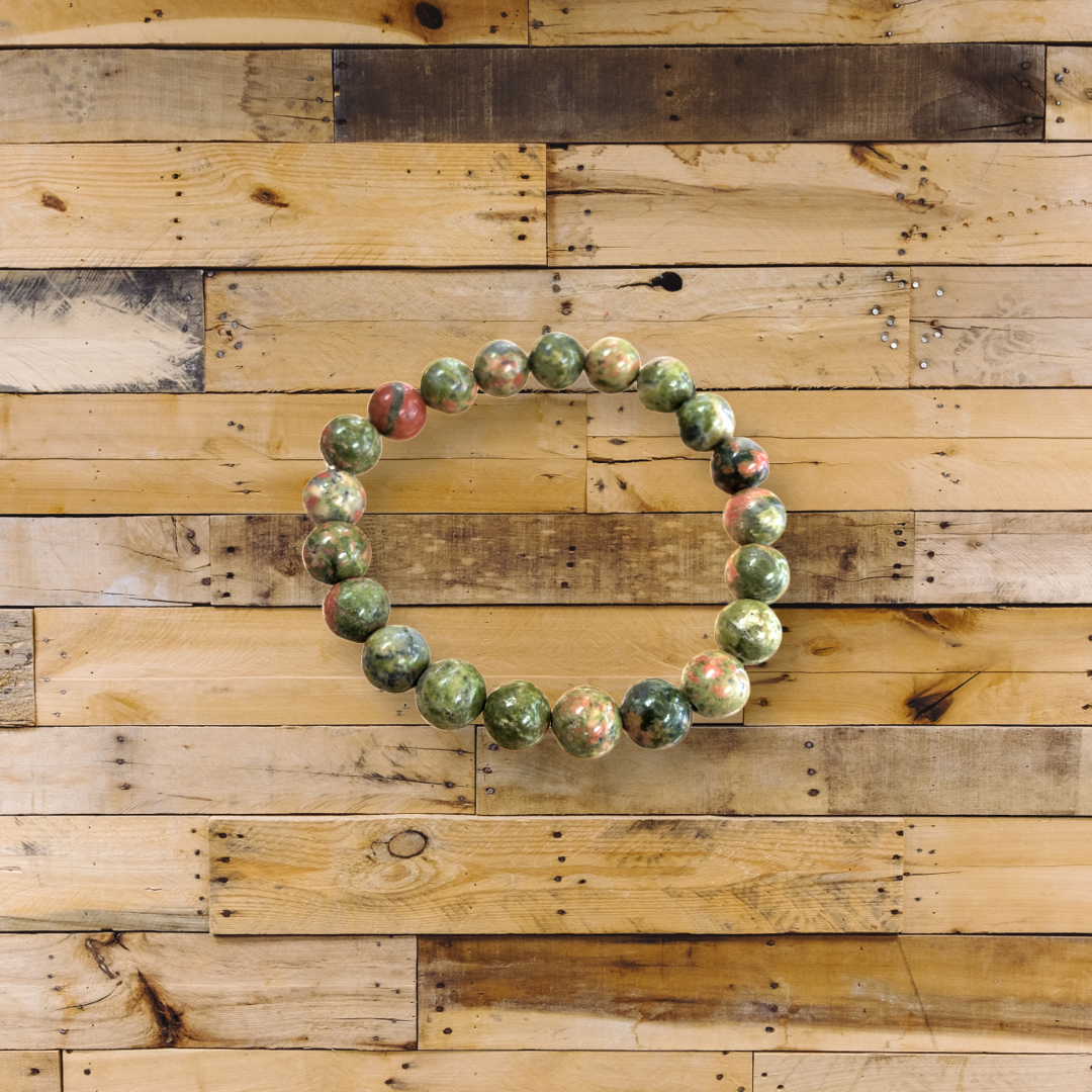 Unakite 8mm Round Bracelets