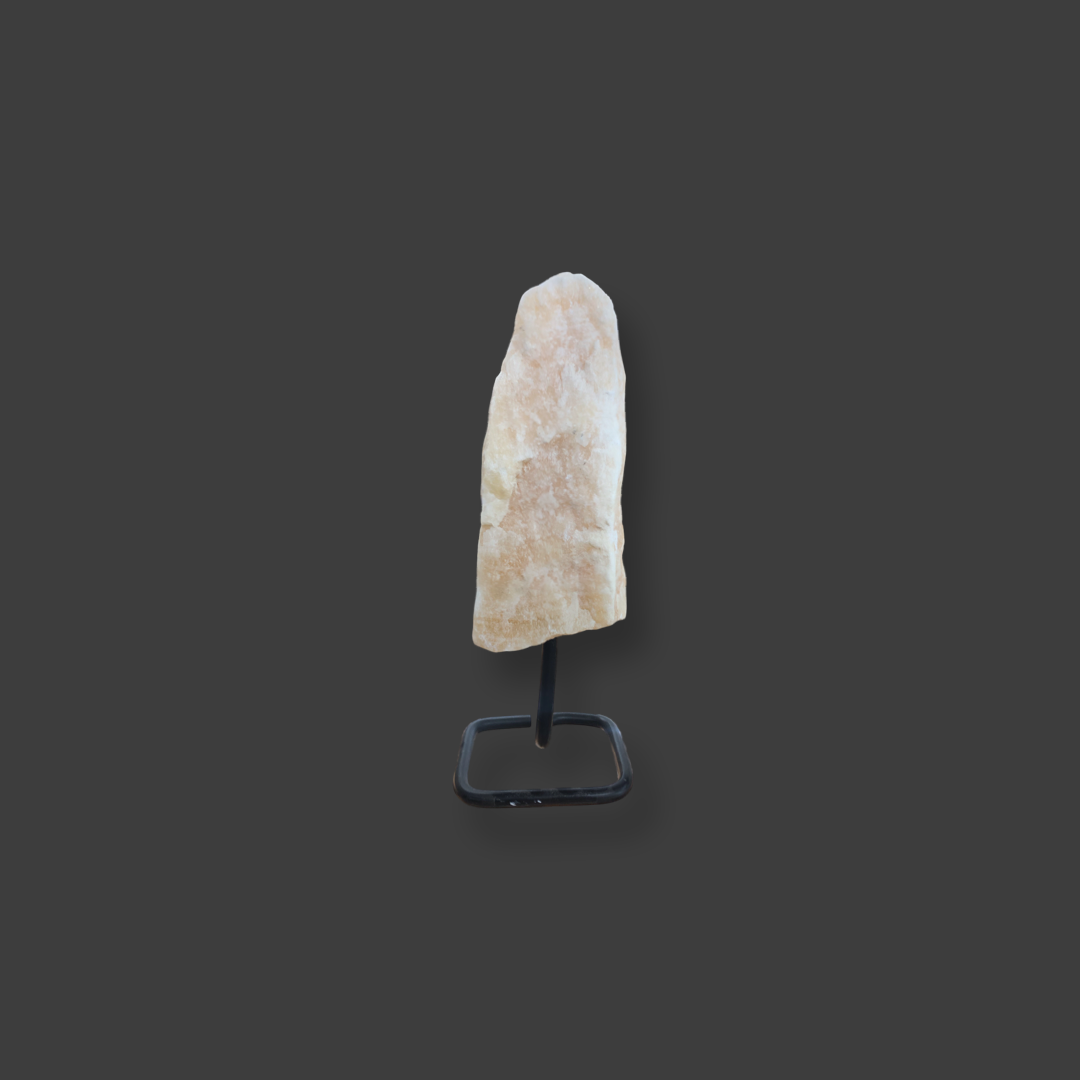 Yellow Calcite On A Metal Base