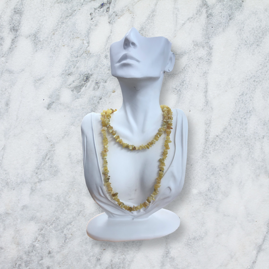 Yellow Opal Chip Bead Necklace